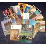 Israel postcard collection 9, mint and 9 franked mainly hotels from around Israel. Good Condition.