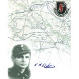 WW2 Karl Heinz-Dekker authentic genuine signed 10x8 b/w montage photo. Good Condition. All signed