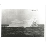 RMS Titanic survivor Millvina Dean signed 10x8 b/w iceberg photo. Good Condition. All signed