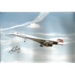 Les Brodie pilot signed genuine authentic 12x8 colour Concorde photo. Good Condition. All signed