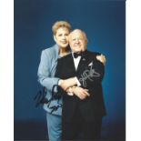 Mickey Rooney and Jan Rooney authentic signed 10x8 colour photo. Good Condition. All signed pieces