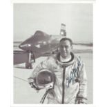 Pete Knight NASA test pilot signed 10x8 b/w photo. Good Condition. All signed pieces come with a