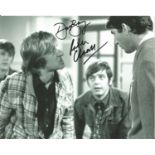 David Barry & Peter Cleal Please Sir cast authentic signed 10x8 b/w photo. Good Condition. All
