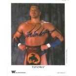 Tatanka WWF Wrestling hand signed 10x8 photo. This hand signed photo depicts WWF Wrestling legend,