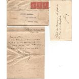 Jean-Louis Faure hand written letter, and signed vintage card with 1928 envelope to a collector in