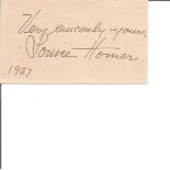 Louise Homer signed vintage autograph card. American operatic contralto who had an active