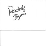 Roddy Byers signed 6x4 white card. Good Condition. All signed pieces come with a Certificate of