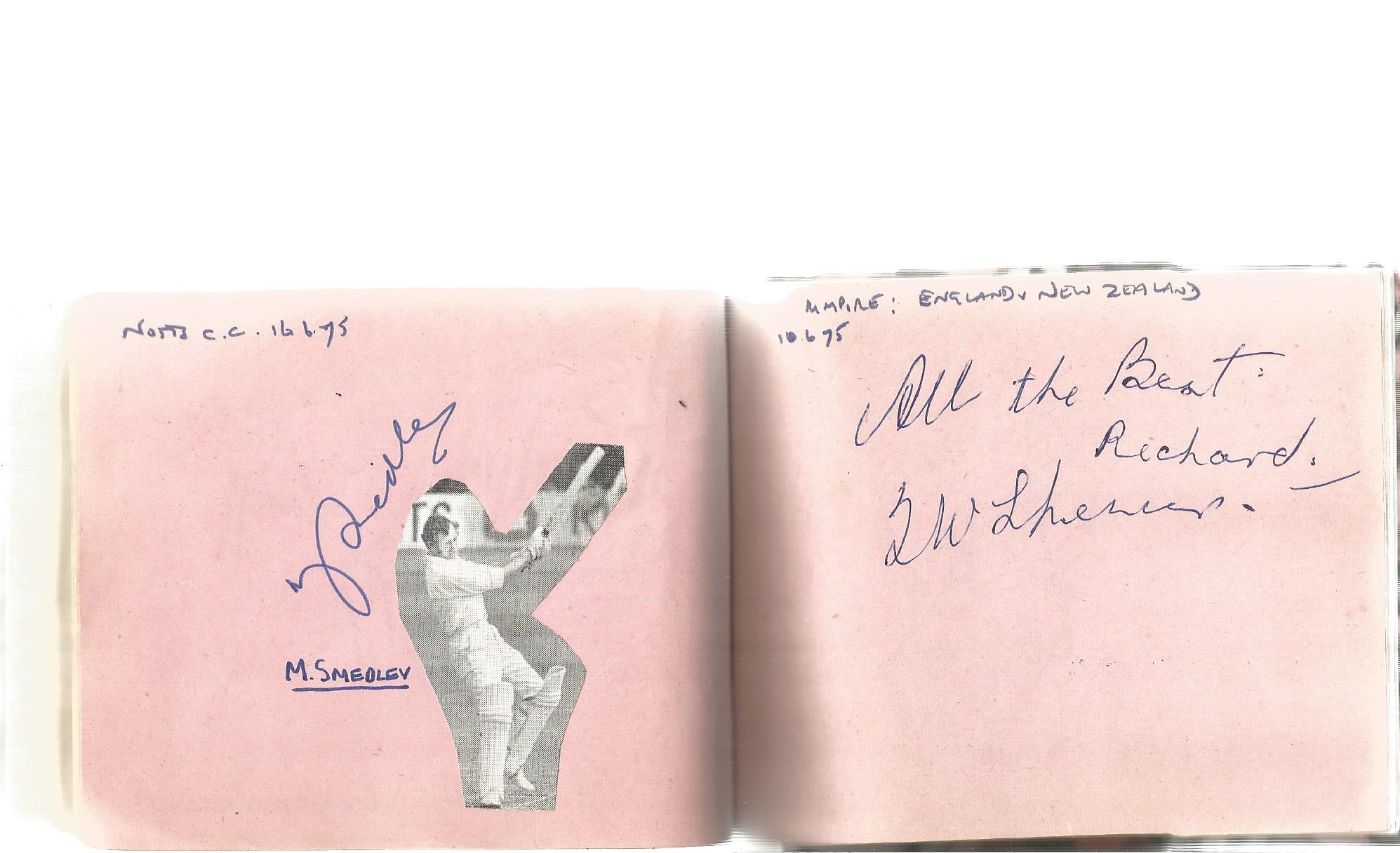Small cricket autograph book. Many signatures including Collis King, Dereck Murray, Michael Findley, - Image 6 of 6