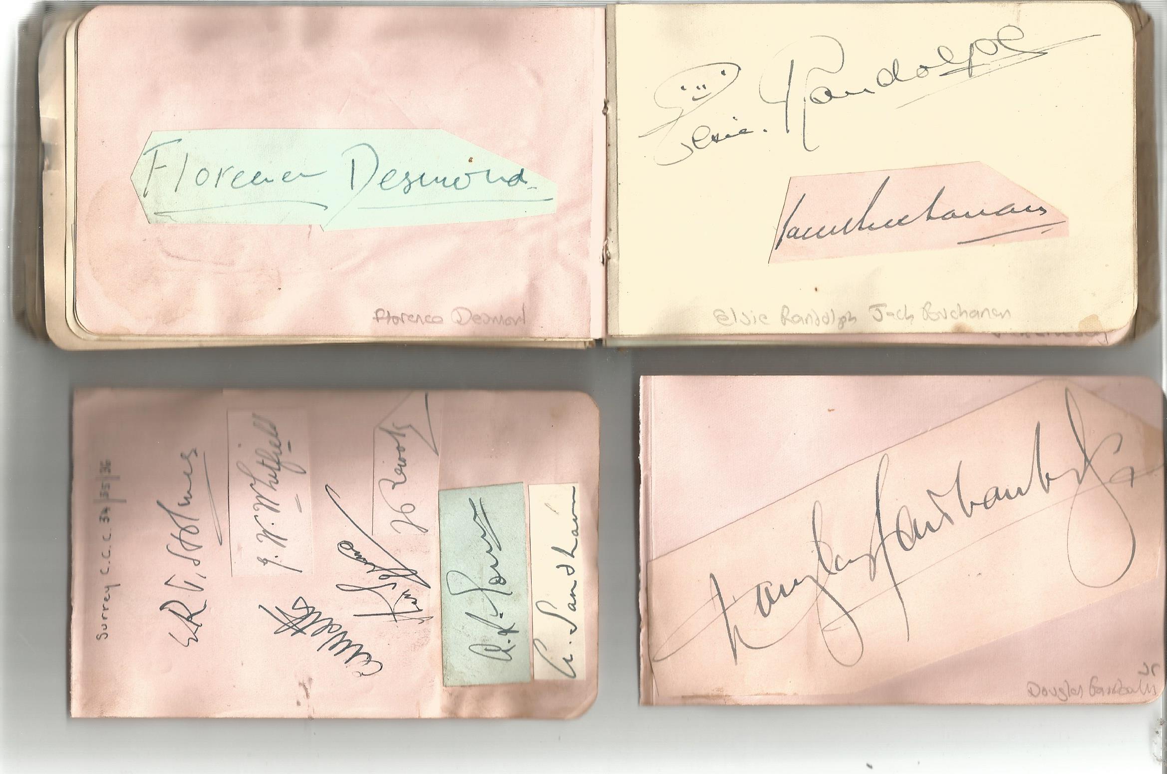 Vintage 1930's autograph book. Contains 65 signatures. Some of names included are John Gielgud, - Image 6 of 6