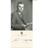 John George Diefenbaker signed Canadian Prime Ministers printed cars with unsigned b/w photo. Good