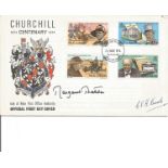 Margaret Thatcher signed Churchill 1874 -1974 centenary Isle of Man cover. 22/11/74 Douglas FDI