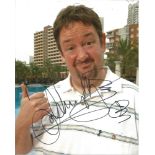 Johnny Vegas Comedy Actor Signed Benidorm 8x10 Photo. Good Condition. All signed pieces come with