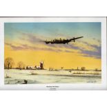 World War Two 17x12 approx framed print titled Breaking the Silence Lancaster by the artist Keith