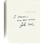 John McCann signed Character is Destiny hardback page. Signed on inside title page. Dedicated.