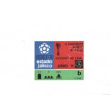 Football Mexico 1970 World cup finals match ticket England v Czechoslovakia 11th June 1970 very