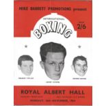 Boxing Vintage programme featuring Henry Cooper, Frankie Taylor and George Bowes from Royal Albert