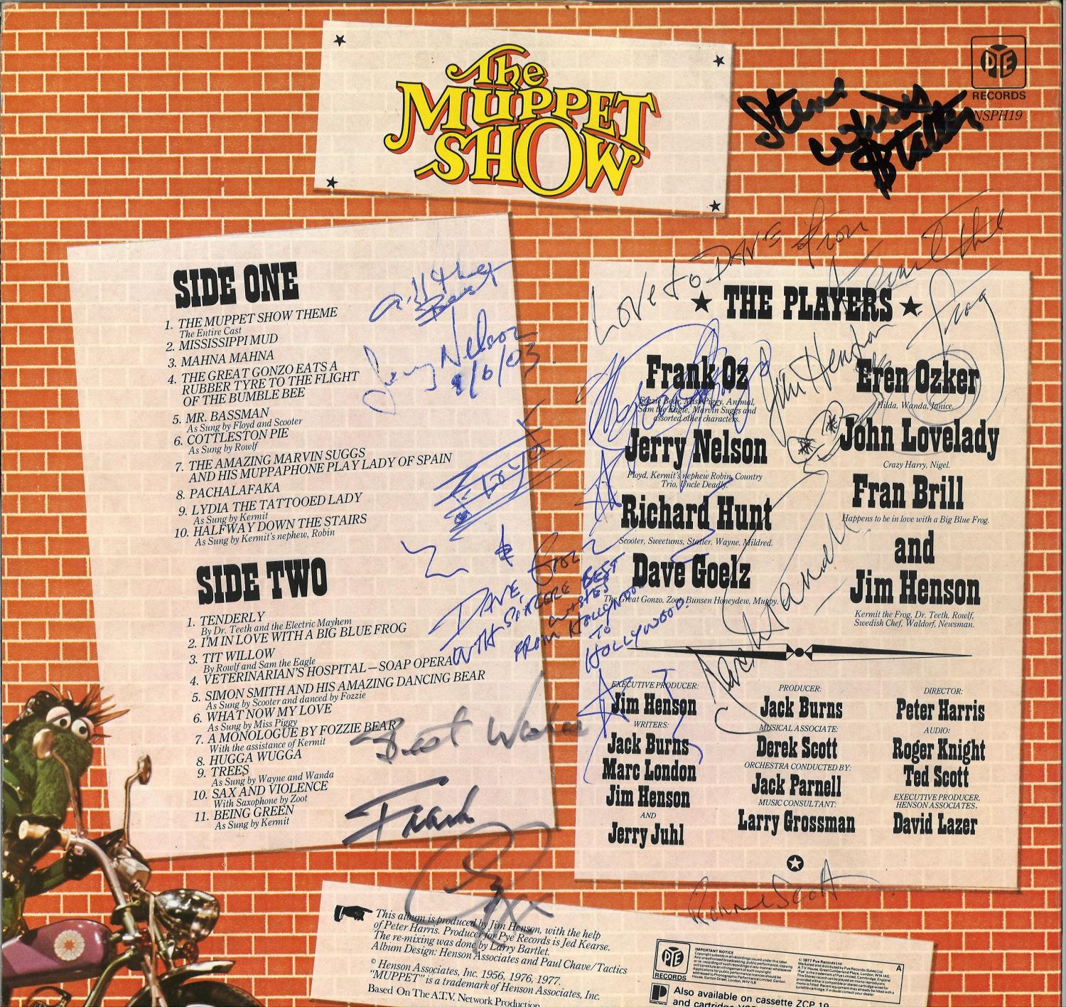 The Muppet Show multiple signed 33rpm record sleeve. Signed to back by eight including Jim Henson, - Image 2 of 2