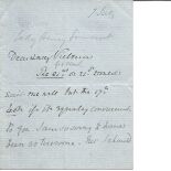 Lady Henry Somerset hand written letter on her own stationary to Lady Victoria. British