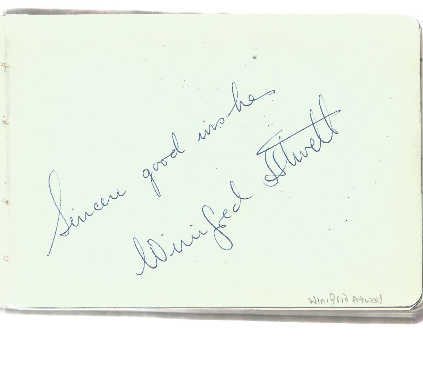 Vintage autograph book containing 45+ signatures. Some of names included are Annie Shelton, Winifred - Image 2 of 6