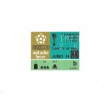 Football Mexico 1970 World cup finals match ticket Quarter final England v West Germany 14th June