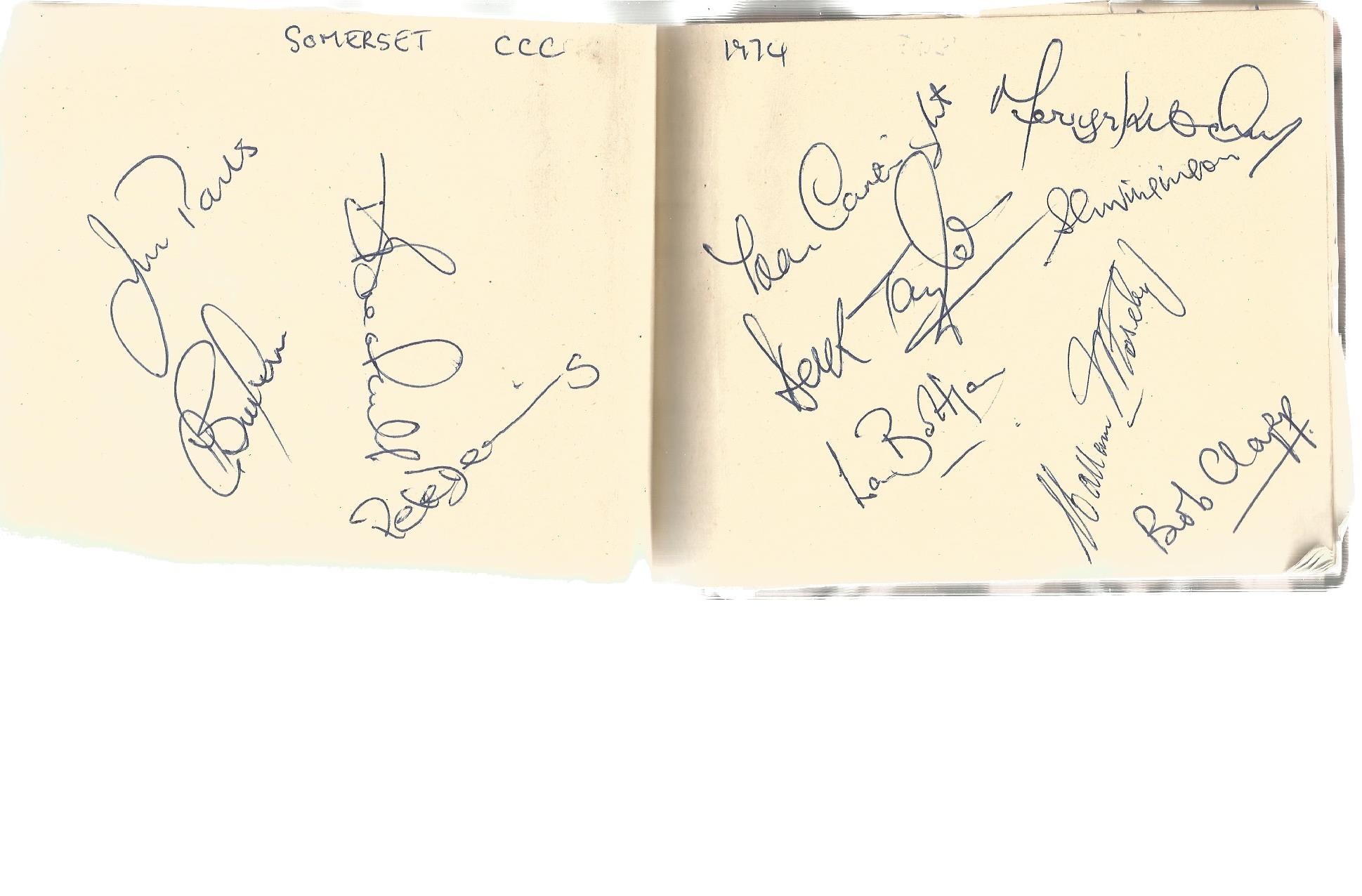 Small cricket autograph book. Many signatures including Collis King, Dereck Murray, Michael Findley, - Image 3 of 6