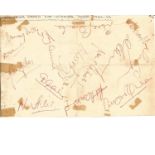 Man Utd Cup winning team 1962/63 signed 7x5 white paper. Some tape marks where removed from album.