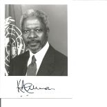 Kofi Annan signed 6 x 4 b/w photo. Kofi Atta Annan was a Ghanaian diplomat who served as the seventh