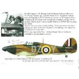 Len Davies 151 Sqn Battle of Britain signed 10 x 8 Montage photo, with his career details, WW2 image