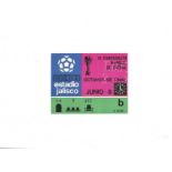 Football Mexico 1970 World cup finals match ticket Romania v Czechoslovakia 6th June 1970 very