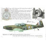 Fred Barker Battle of Britain signed 10 x 8 Montage photo, with his career details, WW2 image and