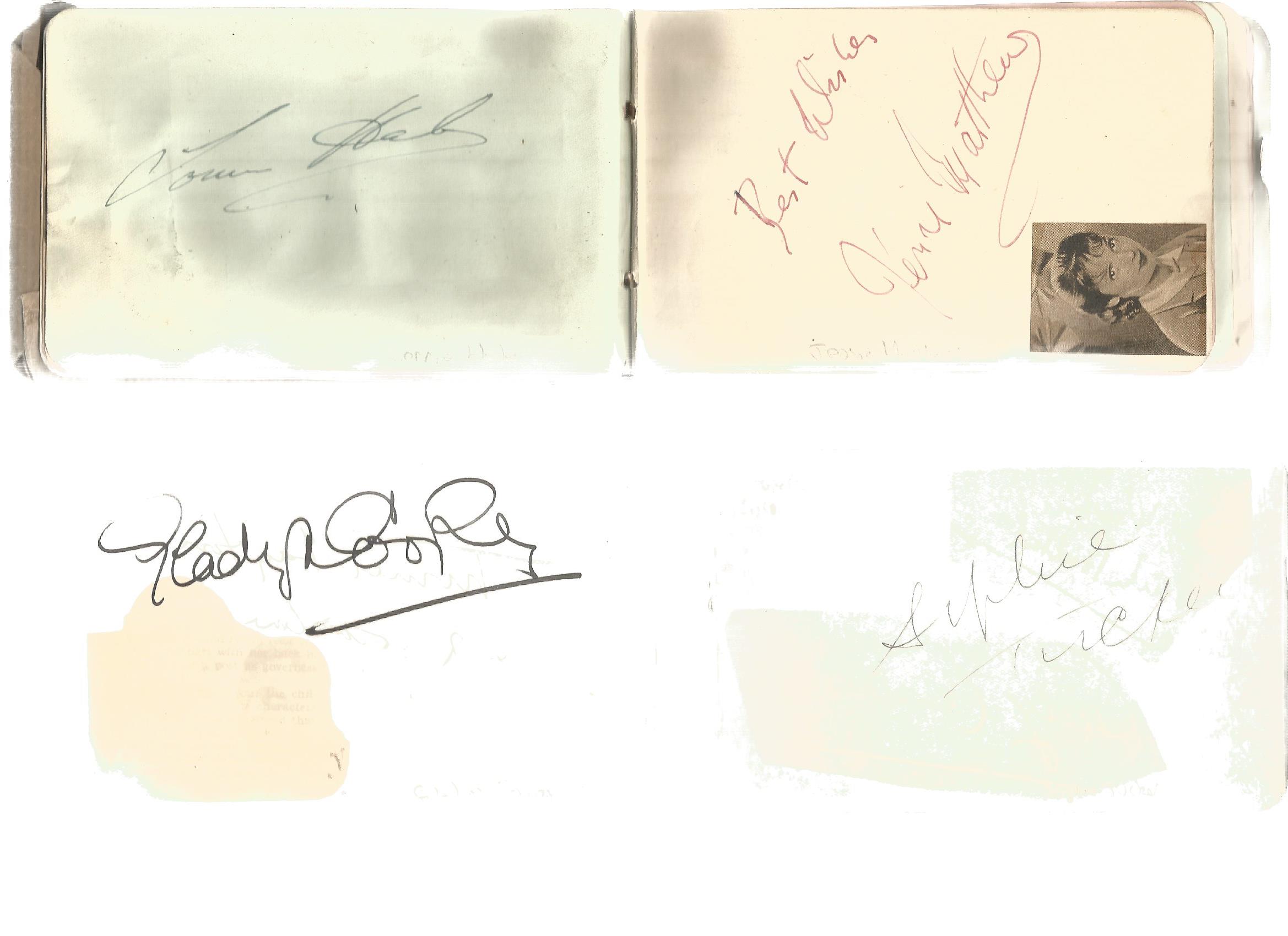 Vintage 1930's autograph book. Contains 65 signatures. Some of names included are John Gielgud, - Image 4 of 6