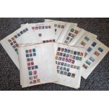 European stamp collection 12 album pages mainly dating pre 195, , 0s countries include Greece,