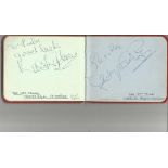 Vintage 1950's entertainment autograph book. 14+ signatures. Some of names included are Rex
