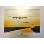 Dambuster World War Two print 17x23 approx titled At the Going Down of the Sun by the artist P.E