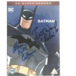 Burt Ward and Adam West signed DVD inlay for Batman. Signed on reverse by Lee Meriwether and Julie