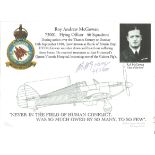 Roy McGowan 46 Sqn Battle of Britain signed 10 x 8 Montage photo, with his career details, WW2 image