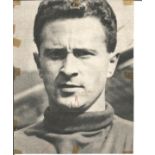 Harry Gregg signed 7x6 b/w newspaper photo. Some tape marks where removed from album. Good