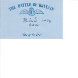 Stefan Kleczowski 302 sqn rare Battle of Britain pilot signed small blue card with RAF logo. From