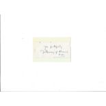 Field Marshall Bernhard Montgomery 3x4 signed page fixed to card. Field Marshal Bernard Law