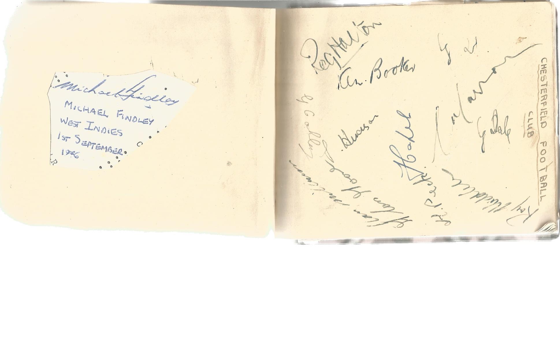 Small cricket autograph book. Many signatures including Collis King, Dereck Murray, Michael Findley, - Image 2 of 6