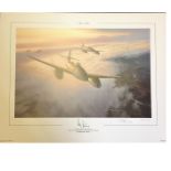 World War Two 16x20 approx print titled Air Aces by the artist Mark Postlethwaite 866/1000 signed in