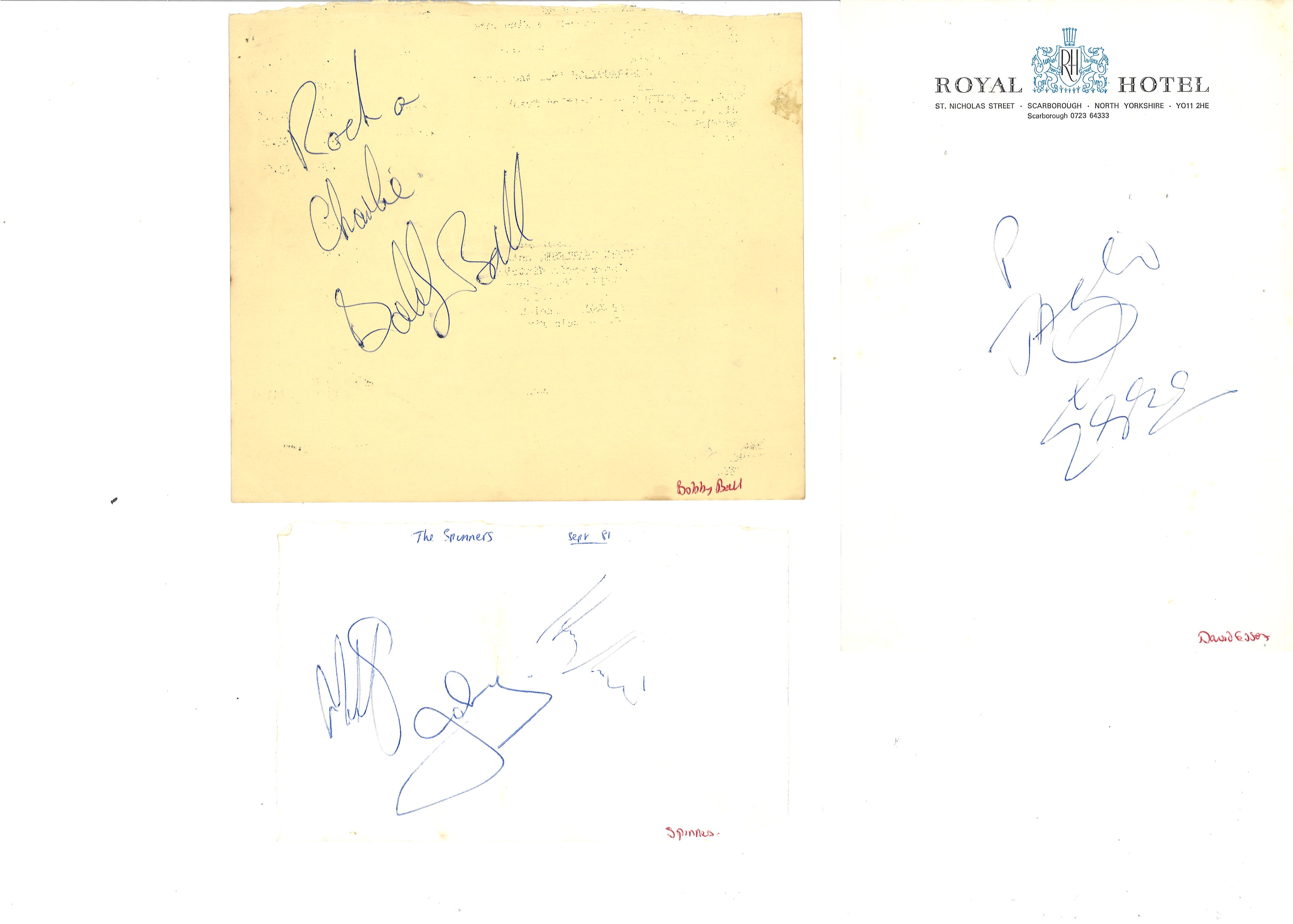 Assorted signature collection. Signatures come on flyers and album pages. Amongst the signatures are - Image 3 of 8