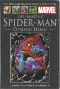 The Amazing Spiderman coming home hardback book signed by J Michael Straczynski and Stan Lee. Good