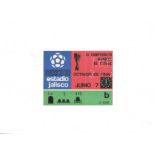Football Mexico 1970 World cup finals match ticket England v Brazil 7th June 1970 very rare. Good