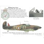 Sgt William Green 501 Sqn Battle of Britain signed 10 x 8 Montage photo, with his career details,