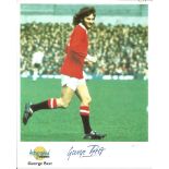 George Best signed 10x8 colour Autographed Editions photo. Biography on reverse. Good Condition. All