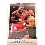 Frank Bruno Signed Large 14x20 Boxing Mike Tyson Photo . Good Condition. All signed pieces come with