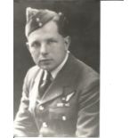 Len Bowman Battle of Britain 141 sqn signed to reverse of 7 x 5 b/w portrait photo. From the Ted