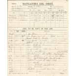 Michael Duke Doulton rare Battle of Britain 601 sqn autograph hand written 1936 Navigators Log sheet