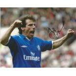 Gianfranco Zola Signed Chelsea 8x10 Photo. Good Condition. All signed pieces come with a Certificate